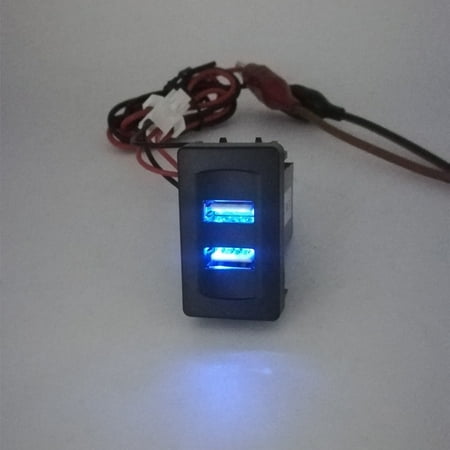 VW T4 USB Charger Blue Dual Dash Blank Rocker Switches 2 Port Socket DC 12V LUPO VW T4 USB Charger Blue Dual Dash Blank Rocker Switches 2 Port Socket DC 12V LUPO